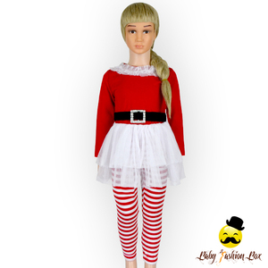 Christmas Boutique dresses Tops bow stripe long pants children clothing set - Product Image 1