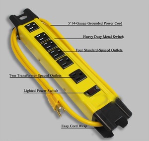 6 Outlet Kim Loại Surge Protector, Heavy Duty Thiết Kế, Power Strip Với 90 Joules ETL Được Liệt Kê - Product Image 2