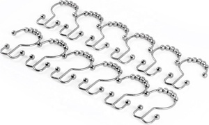<span class=keywords><strong>Anneaux</strong></span> de rouleau à glissement lisse en acier inoxydable de qualité supérieure <span class=keywords><strong>Crochets</strong></span> de rideau de douche - Product Image 4