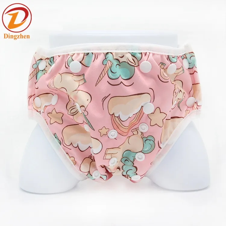 Lovely cartoon soft absorption baby swim diaper cover swim nappy