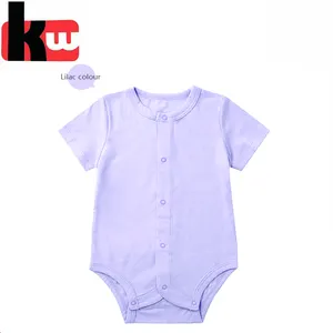 Custom Deisng Baby Clothes Baby 100% Cotton Body Suit Infant Toddlers Rompers Solid Color