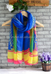 Soft Scarve flor Floral para mujer de moda playa bufanda de la gasa - Product Image 6