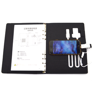 2019 Luz de encargo Logotipo de cuero suave de la pu cuaderno de tapa dura con banco de potencia y USB - Product Image 4