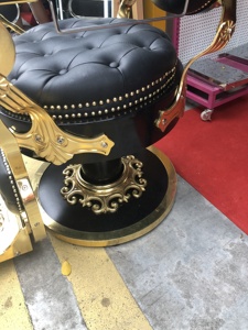 2018 Laatste Europese Stijl Gietijzeren Zware 90kgs Goud En Zwart Kapper Stoel
