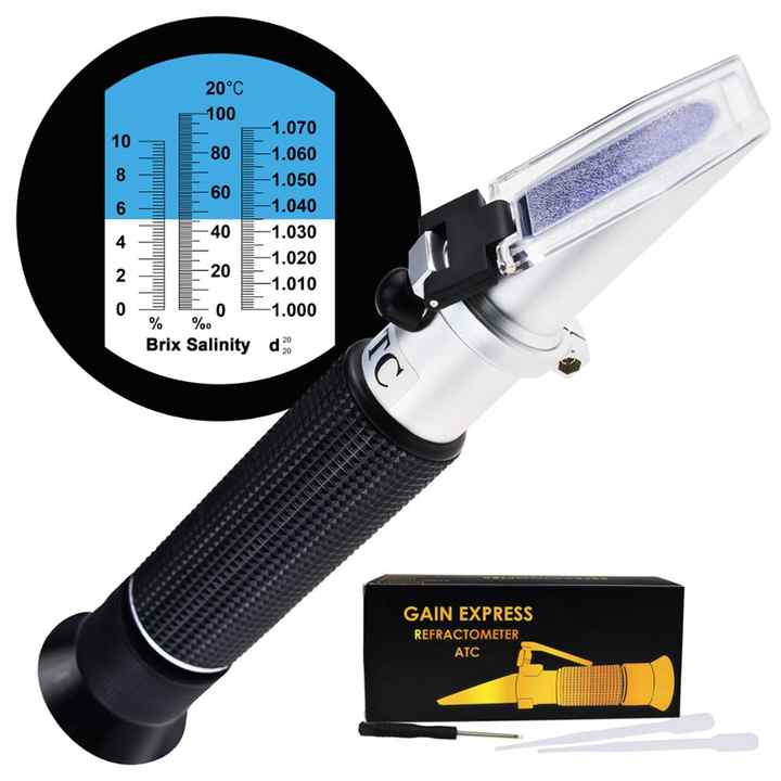 Wholesale Tri-Scale Refractometer ATC Brix 0-10%/ Salinity 0 ...