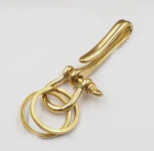 Rắn brass Keychain vòng chìa khóa vành đai U móc ví chuỗi <span class=keywords><strong>Key</strong></span> clip móc cá nhỏ Móc chìa khóa - Product Image 6