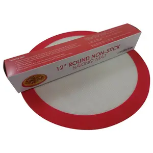 Custom Round Non-stick Silicone Baking Mat Reusable Cooking Mats Pads Hot Sale Pizza Mat