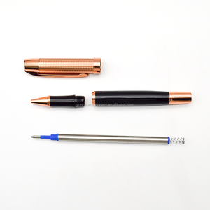China fábrica de pluma color personalizado casquillo del oro de Rose metal <span class=keywords><strong>roller</strong></span> gel bolígrafos con logo - Product Image 5