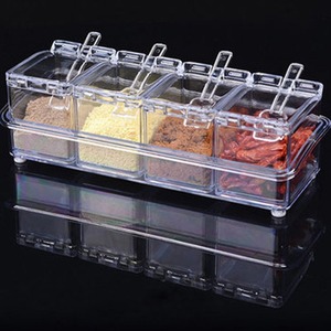 Rõ ràng gia vị hộp tách gia vị giá lọ gia vị acrylic tinh thể gia vị muối container đường lưu trữ <span class=keywords><strong>Organizer</strong></span> - Product Image 3