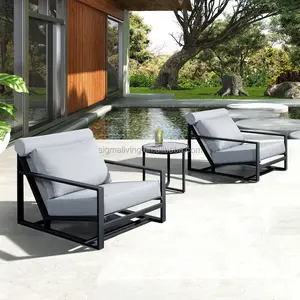 Sigma luxury living nice garden furniture black aluminum coffee sets