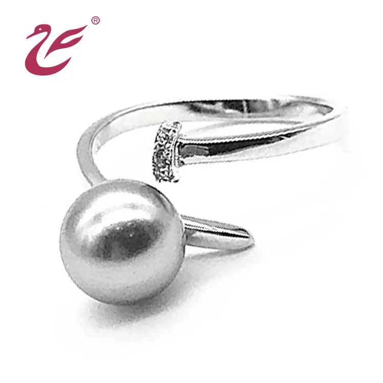 Wostu — bagues ouvertes en argent Sterling 2021 et perles en zircon, design Simple, à la mode, diy, mariage, pour femmes, 925
