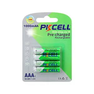 Pkcell — batterie rechargeable, nouveauté, 1.2v, aaa 1000mah, batterie ni-mh aaa, usb, courant continu, prix d'usine