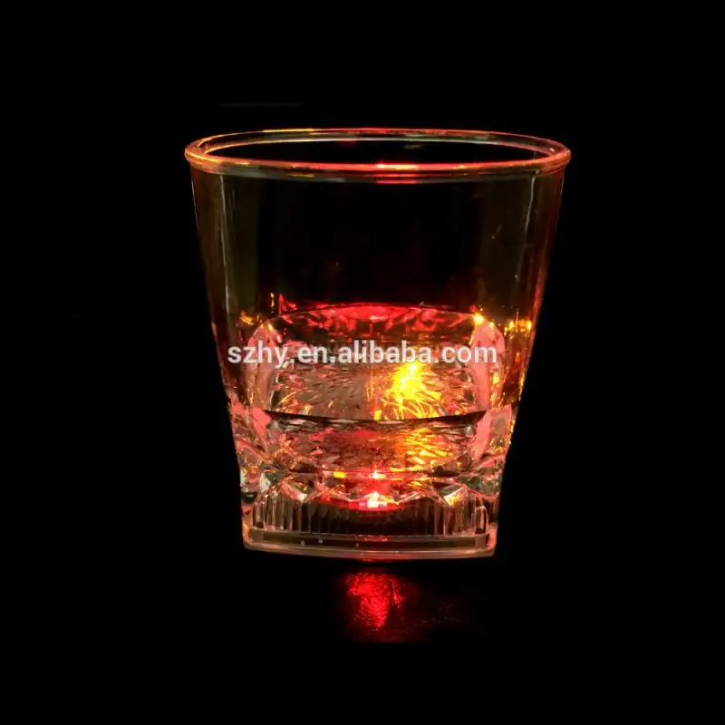 Vasos de whisky con forma cuadrada Led parpadeantes, 8 oz