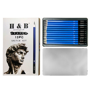 Juego de lápices de dibujo HB 2H, 12 piezas personalizadas, lápiz de madera estándar para la escuela con juego empaquetado de plomo de color - Product Image 1