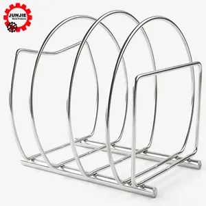 Metalen Pan Plank Keuken Organizer Potten Cover Stand Opslag Houder Afdruiprek