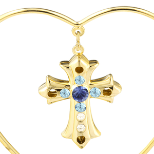 คริสตอคราฟต์ รูปปั้นไม้กางเขนสำหรับพิธีศีลมหาสนิท ชุบทอง 24K ประดับคริสตัลเจียระไนอย่างสวยงาม รับทำโลโก้ตามสั่ง ของที่ระลึกส่วนบุคคล - Product Image 3