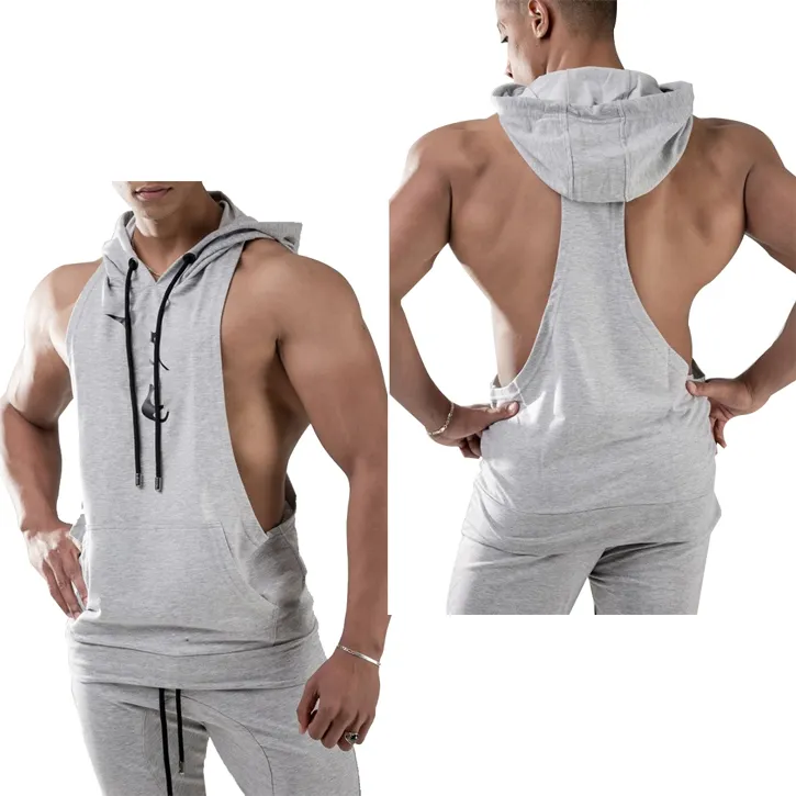 MS-2209 Europeo di Nuova di Stile Muscle Gym Gilet Con Cappuccio di Sport degli uomini Senza Maniche Con Cappuccio Per Il Fitness scarpe Da Ginnastica