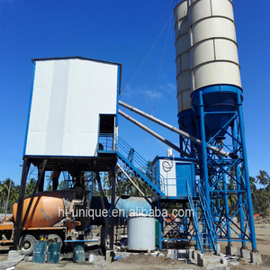 Sıcak ürünler hazır karışım HZS60 sabit bant konveyör tipi beton harmanlama santrali ile çimento silosu - Product Image 4