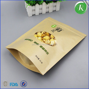 Commercio all'ingrosso a Prova di Umidità Kraft Sacchetti di Carta di Imballaggio Per Uso Alimentare Piccolo Cera Foderato Con Clear - Product Image 6