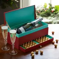 Kotak Kemasan Cokelat Kertas Karton Magnetik Cetak Kustom Desain Baru Aksesori Anggur Kotak Hadiah untuk Hadiah