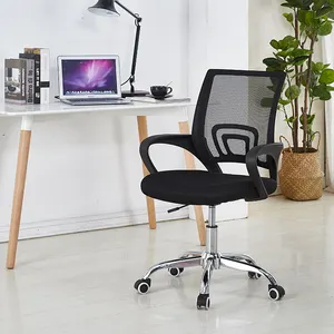 Ticari ticaret zarif tasarım krom metal yuvarlak döner taban örgü ofis toplantı sandalyesi arkalığı ile