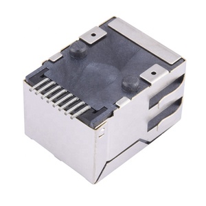 Connettore <span class=keywords><strong>RJ45</strong></span> Femmina EMI <span class=keywords><strong>SMT</strong></span> a 8 Pin con LED 10/100Base e Magnetico SMD - Product Image 2