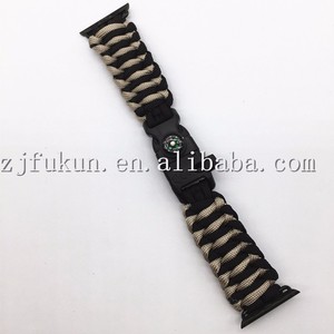 Hot Sale Weave Fire Starter Paracord Rope <strong>Survival</strong> apple <strong>Watch</strong> Band for Outdoors Camping - Product Image 4