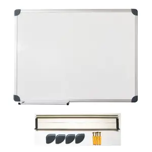 मैग्नेटिक ड्राई इरेज़ व्हाइट बोर्ड, 36 x 24-इंच व्हाइटबोर्ड - सिल्वर एल्युमीनियम फ्रेम, 60x90 सेमी, लैकर्ड स्टील शीट