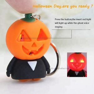 Naranja calabaza de Halloween llavero con horrible sonido para día de Halloween celebración llavero - Product Image 4
