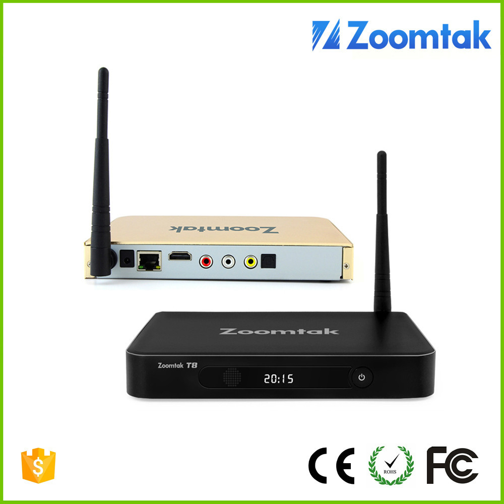 Zoomtak T8 Amlogic S802 Quad Core 4 K google Android TV Box 4.4 con kodi 15.2