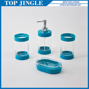 Elegante juego de accesorios de baño de plástico de doble color verde - Product Image 6