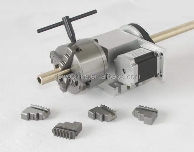 4 jaw chuck cnc router 4th axis with nema 34 4.5Nm step motor