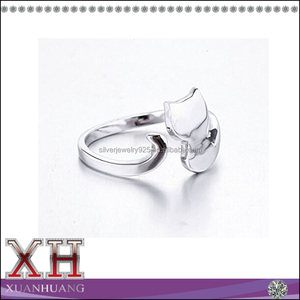 แหวนเงินแท้ดีไซน์น่ารักรูปแมวแบบเปิดหรือแบบห่วงหาง  ของขวัญน่ารักสำหรับผู้หญิงและเด็กผู้หญิง เครื่องประดับเงิน - Product Image 2