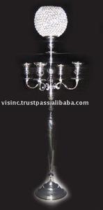 Grand décor de mariage en argent massif, décor d'église, GLOBE en cristal sur le dessus, chandelier - Product Image 2