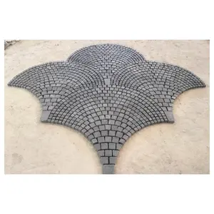 China granite paver thick stone grey granite paver outdoor interlock flamed paver stone flooring tile