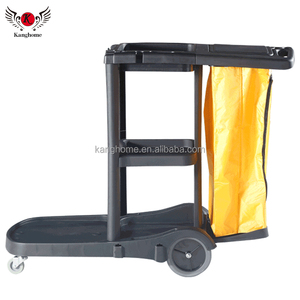 Multifunctionele Meid Plastic Schoonmaakwagen Met Twee Emmers Dweil Wringer Schoonmaakwagen <span class=keywords><strong>Trolley</strong></span> Met Twee-Emmer Mop Wringer - Product Image 6