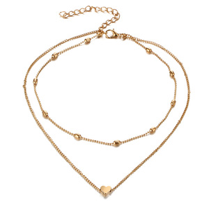 Fashion <strong>Gold</strong> Plated Heart Pendant <strong>Costume</strong> Necklaces <strong>Jewelry</strong> for Women Wholesale NSNK-0001 - Product Image 5