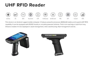 8-10 M Lange Abstand UHF RFID Handheld Reader mit NFC und barcode