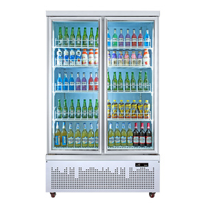 Frigorifero per Bevande da 1000L, Espositore Verticale da Bar <span class=keywords><strong>a</strong></span> <span class=keywords><strong>Doppia</strong></span> Porta per Birra - Product Image 2