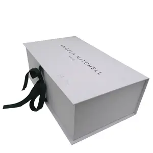 Caja de regalo con imán de papel de cartón personalizado, embalaje de sujetadores sin tirantes con cinta, de lujo