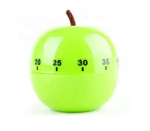 Cute Green Apple Shape Design Clockwise Kitchen Cooking Plastic Timer