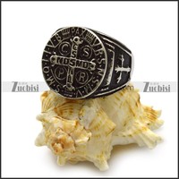 Bague signet vintage personnalisée avec lettres anglaises européennes et américaines, croix grecque, anneaux en grappe pour hommes, anneau personnalisé noir