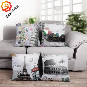 HOT SALE Custom Design Digital Printing High Quality Cotton Linen Pillow Case Comfoterable Soft Pillow Case Cushion Cover