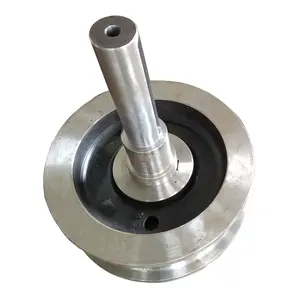 Diameter 500mm Trolley wheel assembly with shaft 2