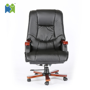 Cuero negro giratoria de oficina silla con diseño ergonómico (Natalie) - Product Image 2