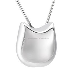 316L Acero inoxidable Memorial urna collar gato forma libre engravable PET cremación urna Collar para humanos PET recuerdo - Product Image 2