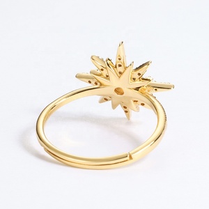 Fashion Women <strong>Gold</strong> Vermeil Created Jewellery Sun Star 925 Silver Synthetic <strong>Opal</strong> <strong>Ring</strong> - Product Image 4