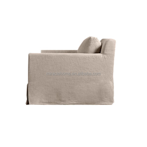Mobilier classique Chic Ultra Confortable Torsadé Slipcovered Sofa <span class=keywords><strong>Lin</strong></span> <span class=keywords><strong>Beige</strong></span> Traditionnel Salon Canapé - Product Image 4