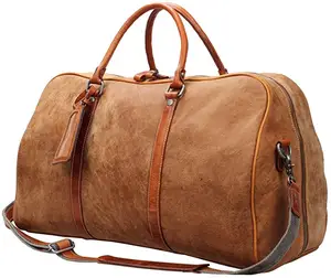 Дизайнерская мужская дорожная кожаная коричневая спортивная сумка для выходных