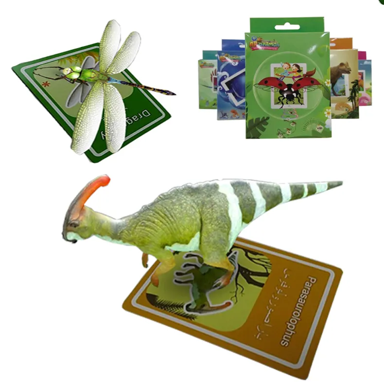 새로운 장난감 2021 증강 현실 교육 완구 도구 포커 카드 4D 동물 카드 게임 4D flashcards 어린이